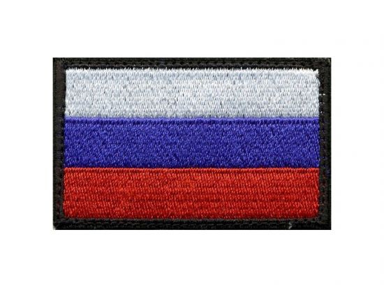 Купить Нашивка на рукав Флаг РФ 35х55 мм с липучкой вышивка шёлк 